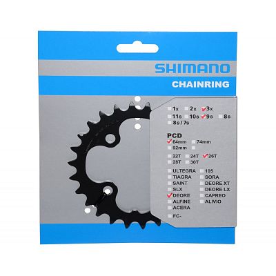 Превью  Звезда передняя SHIMANO Deore M590 4 x 64 9 sp. 26T